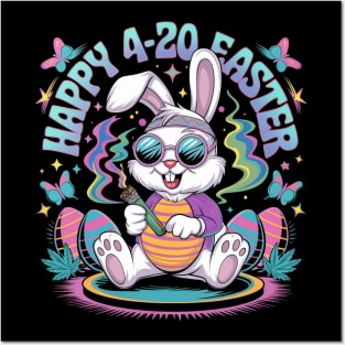 Happy 420 Easter Bunny Smoking Posters and Art